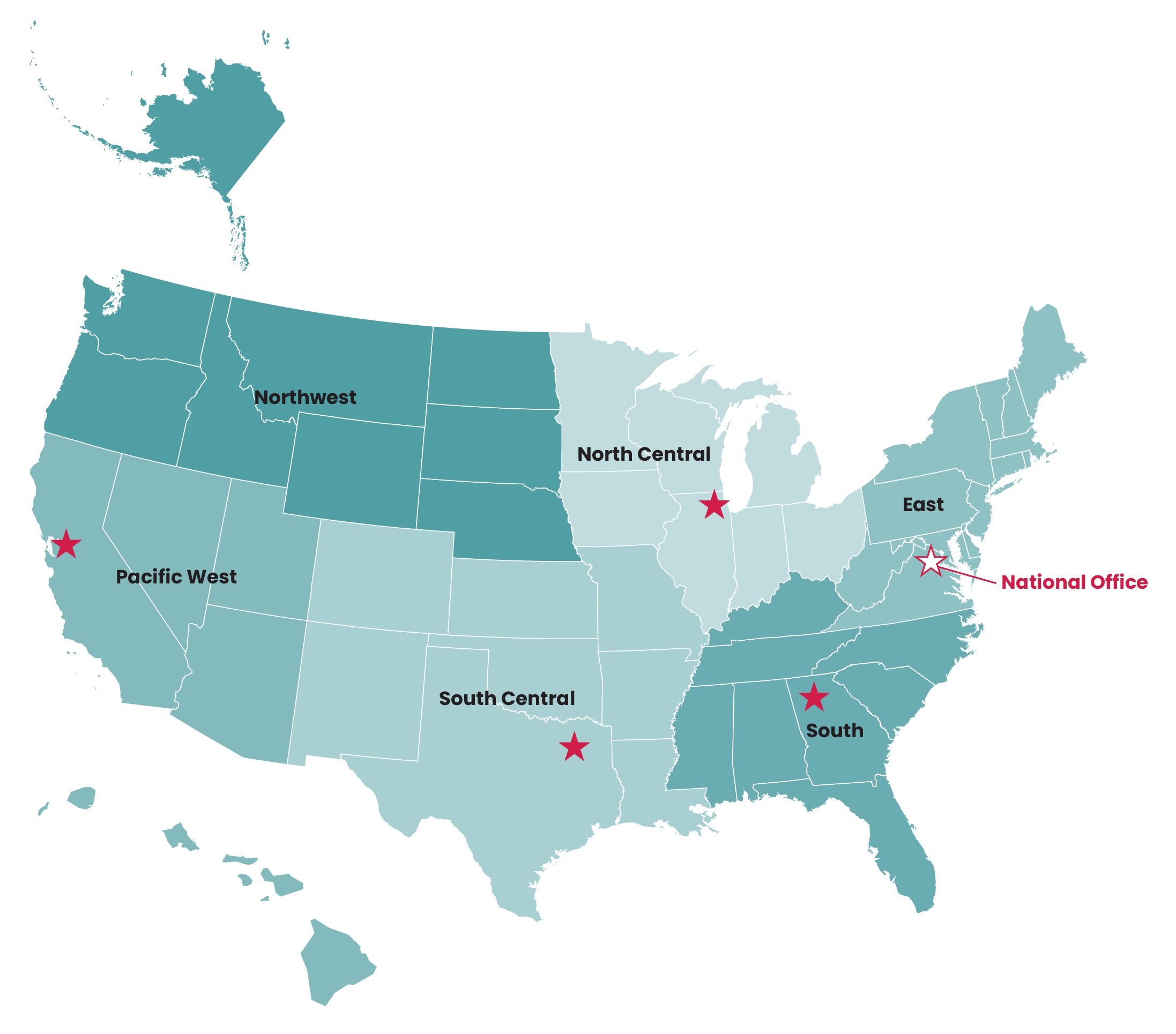 2021 US Map SourceAmerica Regional Offices