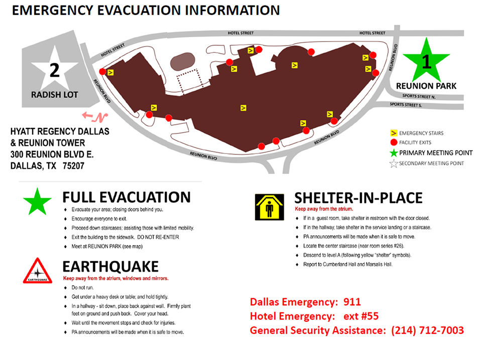 Xforce Hyatt Regency Dallas Evacuation Map
