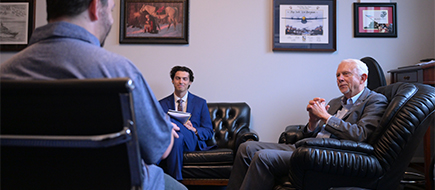 Senators meeting with Advocate