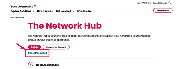 Network Hub Reset Password