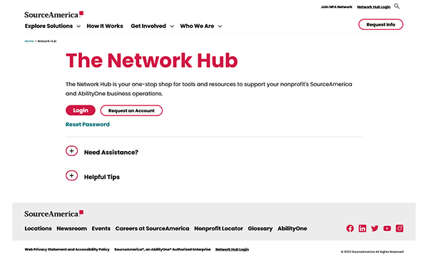 Network Hub signin