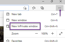 Edge New InPrivate Window