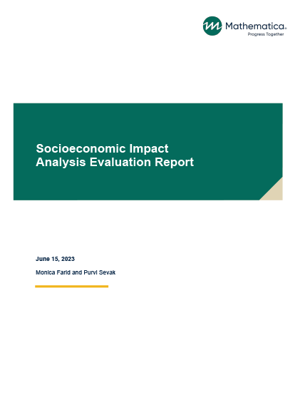 Socioeconomic Impact Analysis Evaluation Report